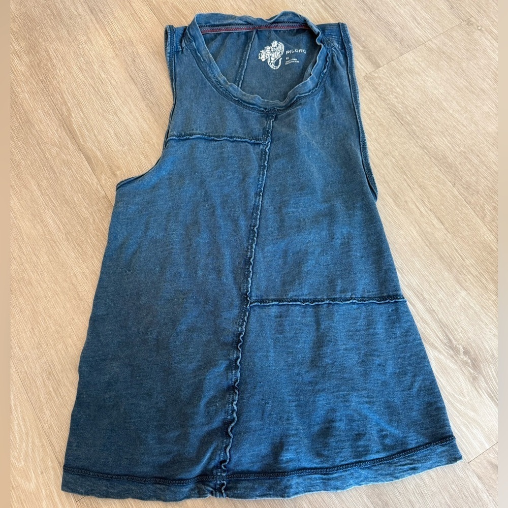 Anthropologie PILCRO Navy Blue Cotton Top
